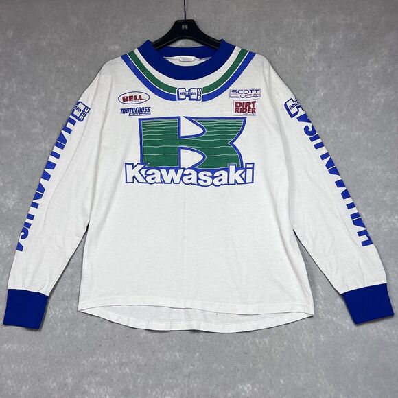 Kawasaki Other - Vintage Kawasaki Motocross Shirt Racing Jersey Men Large AHRMA MX KX BMX 80s 90s
